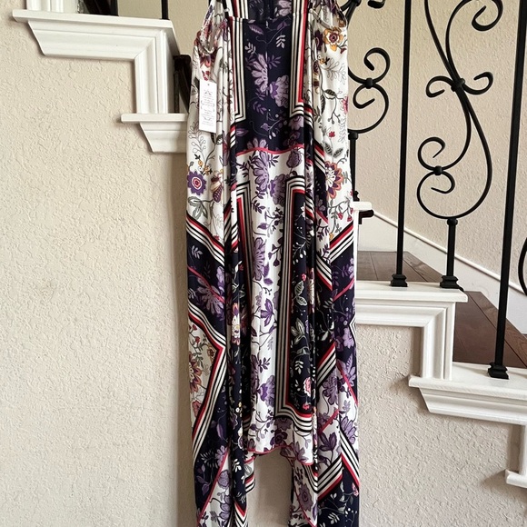 NANETTE LEPORE Floral Print V-Neck Asymmetrical Slip-on Maxi Dress, size 10 - Picture 5 of 8